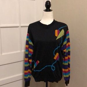 Funky Vintage 1980s Geometric Pattern Shirt